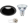 Dimbare LED inbouwspot GU10 mat zwart 3.7W - 270lm Dimbare LED inbouwspot GU10 mat zwart 3.7W - 270lm