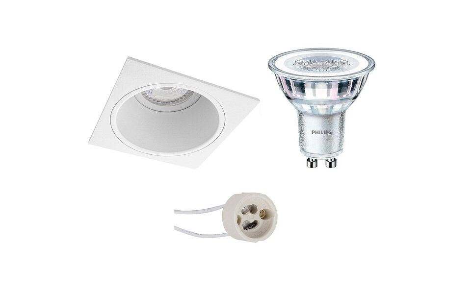 HLW LED Pragmi Minko Pro Vierkante Inbouwspot - 5W LED Spot Mat Wit, Warm Wit 2700K