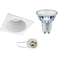 LED Spot Set - Dimbare Vierkante Inbouwspot met GU10 Fitting - 9W LED Witte Spot