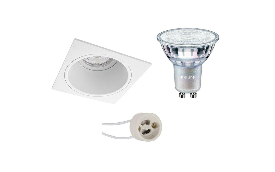 HLW LED LED Spotlight Set - Dimmable Square Recessed Spotlight with GU10 Fitting - 9W LED White Spotlight HLW LED LED Spotlight Set - Dimmable Square Recessed Spotlight with GU10 Fitting - 9W LED White Spotlight