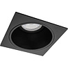 vierkante mat zwarte dimbare LED inbouwspot 3W 230 lumen 2700K warm wit met GU10 fitting