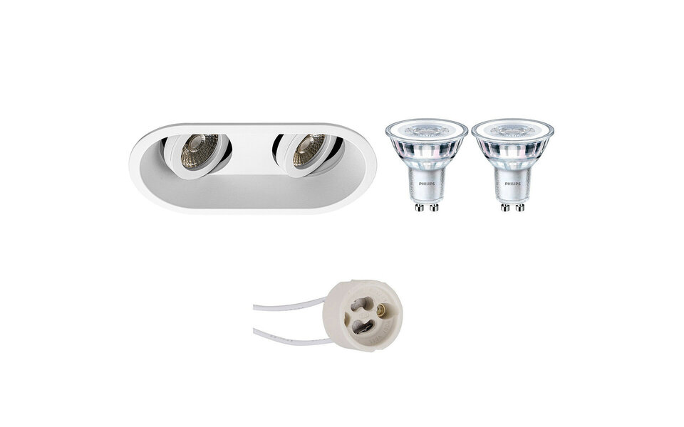 HLW LED LED Spot Set - Tiltable 5W LED Recessed Spotlight Matte White - Warm White HLW LED LED Spot Set - Tiltable 5W LED Recessed Spotlight Matte White - Warm White