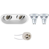 LED Spot Set GU10 4W Recessed Tiltable 3000K matte white Dimmable