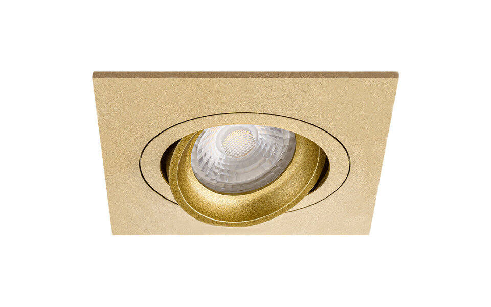 HLW LED LED Spot Set - Tiltable Square Recessed Spot Light Matt Gold 6W LED Spot