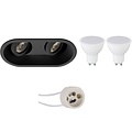LED Spot Set 6W - Tiltable Dimmable Recessed Spotlight - Matte Black & Warm White