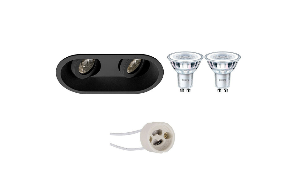 HLW LED LED Spot Set 3W - Tiltable, Dimmable Recessed Spotlight Matte Black GU10 HLW LED LED Spot Set 3W - Tiltable, Dimmable Recessed Spotlight Matte Black GU10