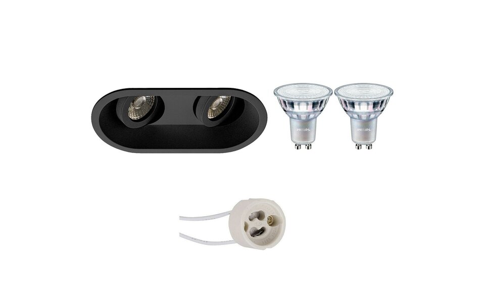 HLW LED LED Spot Set - 7W Dimmable Tiltable Recessed Spotlight - Matte Black & White HLW LED LED Spot Set - 7W Dimmable Tiltable Recessed Spotlight - Matte Black & White