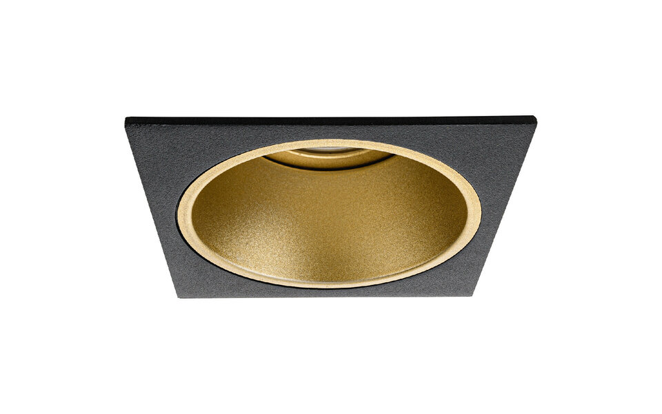 HLW LED LED Spotlight Set 5W - Square Recessed Spotlight Matte Black/Gold, Warm White, GU10, Aluminum