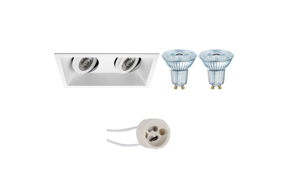 HLW LED LED Spot Set - 4W LED Dimmable Tiltable Recessed Spotlight White, GU10 Fitting