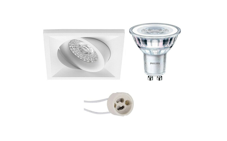 HLW LED Kantelbare Vierkante LED Inbouwspot 5W - Witte LED Spot met GU10 Fitting HLW LED Kantelbare Vierkante LED Inbouwspot 5W - Witte LED Spot met GU10 Fitting