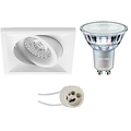 7W Dimbare LED Spot - Kantelbare Vierkante Witte Inbouwspot GU10