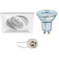 Dimbare 4W LED Spot - Kantelbare Vierkante Inbouwspot met GU10 Fitting Wit
