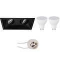 LED spotlight set 6W - Dimmable tiltable recessed spotlight matte black & warm white LED spotlight set 6W - Dimmable tiltable recessed spotlight matte black & warm white