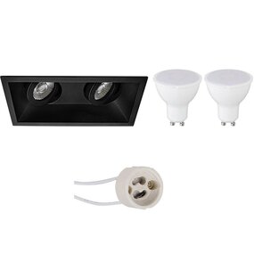 LED inbouwspot set 6W dimbaar kantelbaar mat zwart GU10 LED inbouwspot set 6W dimbaar kantelbaar mat zwart GU10