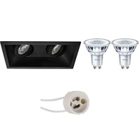 6W LED recessed spotlight set, tiltable, matte black GU10 2700K 6W LED recessed spotlight set, tiltable, matte black GU10 2700K