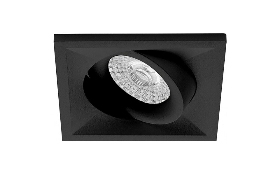 HLW LED Matte Black Tiltable Dimmable LED Spot 9W - Square Recessed Spot GU10