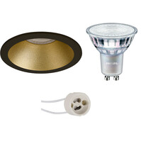 Dimbare LED Spot GU10 Mat Zwart/Goud DimTone 2200–2700K