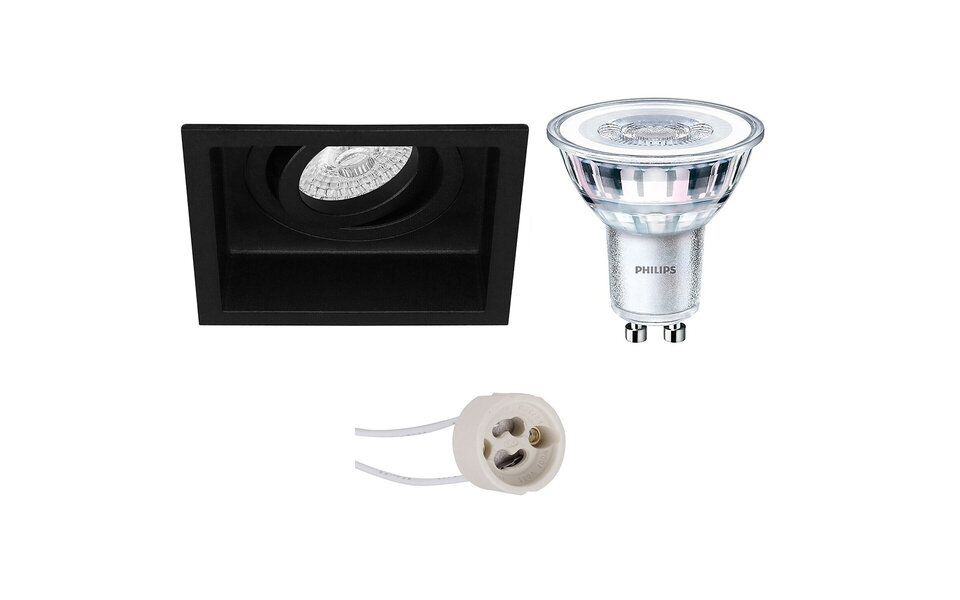 HLW LED 5W LED Spotlight Set - Tiltable Square Recessed Spotlight Matte Black, Natural White Light HLW LED 5W LED Spotlight Set - Tiltable Square Recessed Spotlight Matte Black, Natural White Light