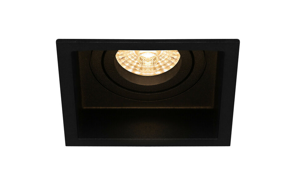 HLW LED 5W LED Spot Set - Kantelbare Vierkante Inbouwspot Mat Zwart, Natuurlijk Wit Licht