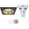Pragmi LED Recessed Spotlight 3.5W GU10 Matte Black/Gold 4000K