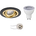 LED Spot Set 6W - Dimmable Round Recessed Spot Light Matt Black/Gold | Tiltable LED Lamp LED Spot Set 6W - Dimmable Round Recessed Spot Light Matt Black/Gold | Tiltable LED Lamp