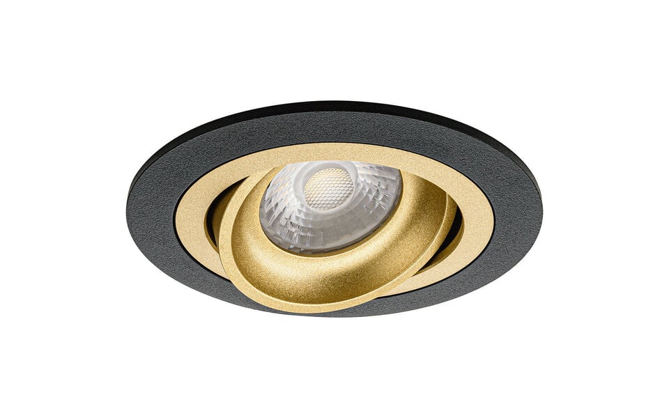 HLW LED LED Spot Set - Dimmable Tiltable Round Recessed Spotlight 4W LED Matte Black/Gold HLW LED LED Spot Set - Dimmable Tiltable Round Recessed Spotlight 4W LED Matte Black/Gold