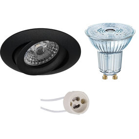 Dimbare LED inbouwspot GU10 3000K mat zwart, kantelbaar Dimbare LED inbouwspot GU10 3000K mat zwart, kantelbaar