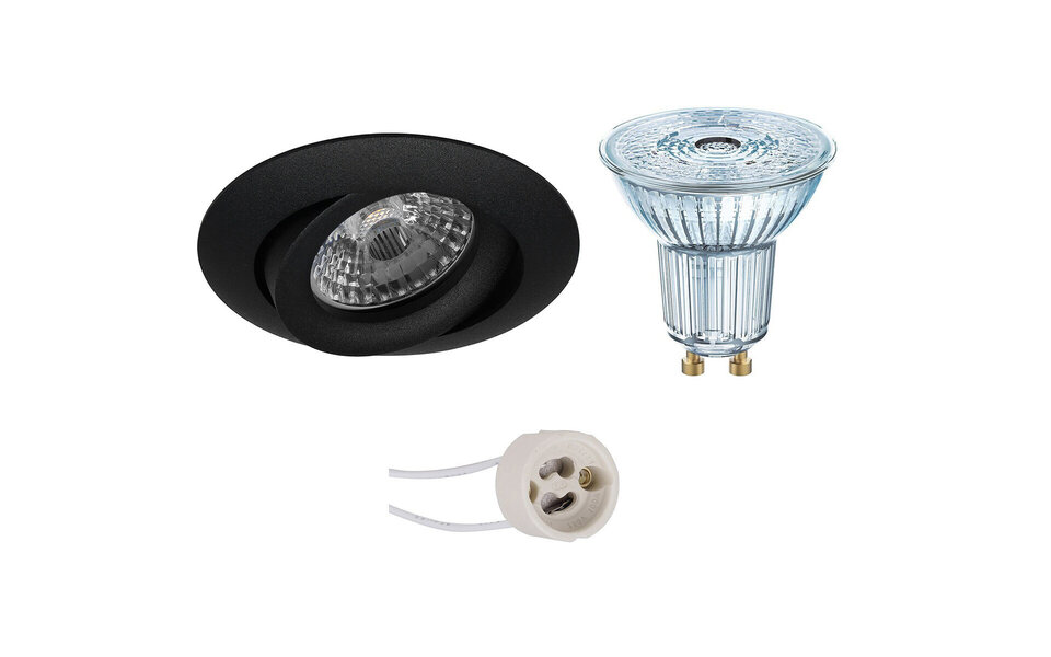 HLW LED LED Spot Set 4W - Dimbare Inbouwspot Rond Mat Zwart | Kantelbare LED Lamp HLW LED LED Spot Set 4W - Dimbare Inbouwspot Rond Mat Zwart | Kantelbare LED Lamp