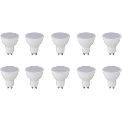 LED Spot 10 Pack - 6W LED Lamp GU10 - Helder Koud Wit Witte Spot 6400K