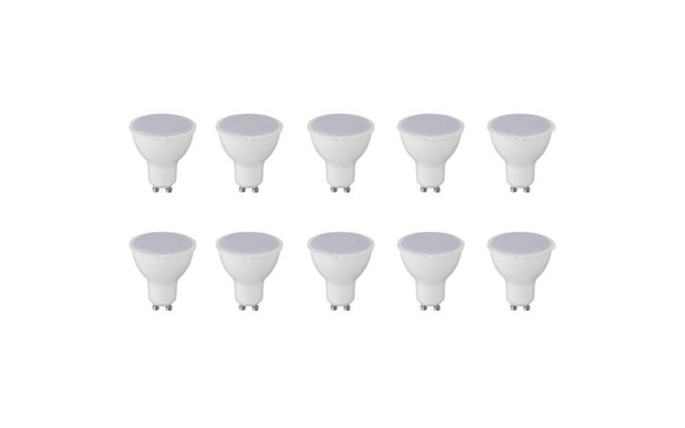 HLW LED LED Spotlight 10 Pack - 6W LED Bulb GU10 - Bright Cool White White Spotlight 6400K