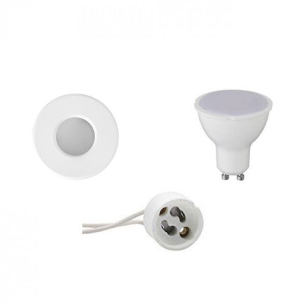 HLW LED LED Spot Set 6W GU10 - Waterdichte Ronde Inbouwspot IP65 Mat Wit Warm Wit