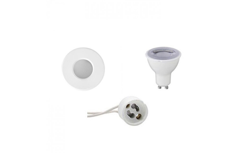 HLW LED LED Spotlight Set 6W - IP65 Waterproof Round Dimmable Recessed Spotlight Matte White