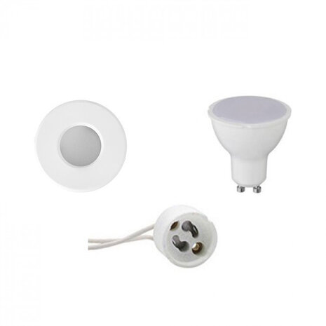 Waterdichte 6W LED Spot Set - Ronde Inbouwspot Mat Wit GU10 Fitting