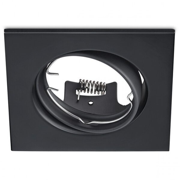 HLW LED LED Spot Set 6W - Kantelbare Vierkante Inbouwspot Mat Zwart, Helder 6400K