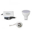 LED Spotlight Set 8W - Square White IP65 Recessed Spotlight with GU10 Fitting - Bright Cool White