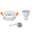 LED Spotlight Set 8W - Round Recessed Spotlight with GU10 - Matte White Spotlight - Warm White 3000K LED Spotlight Set 8W - Round Recessed Spotlight with GU10 - Matte White Spotlight - Warm White 3000K