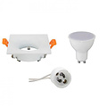 LED Spot Set - 8W LED Inbouw Vierkante Spot - Mat Wit GU10 Fitting - Helder Koud Wit 6400K