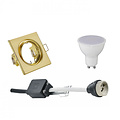 LED Spot Set 6W - Tiltable Square Recessed Spotlight Matte Gold - Warm White LED Spot Set 6W - Tiltable Square Recessed Spotlight Matte Gold - Warm White