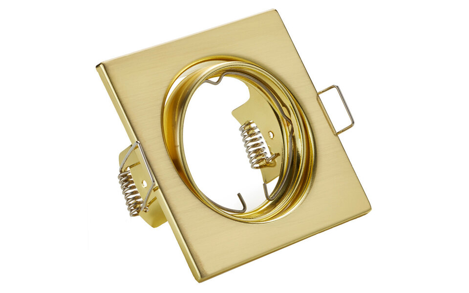 HLW LED LED Spot Set 6W - Tiltable Square Recessed Spotlight Matte Gold - Bright Cool White 6400K