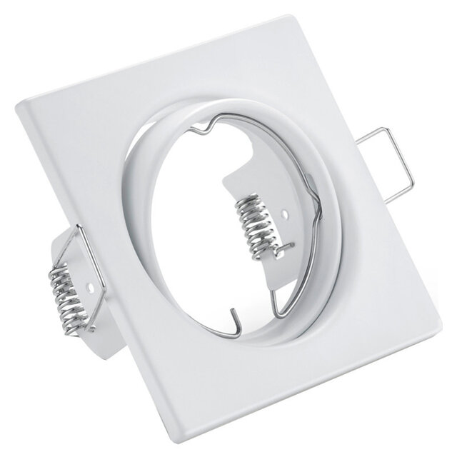 Vierkante mat witte LED inbouwspot 6W kantelbaar met GU10 fitting en koel wit licht 6400K