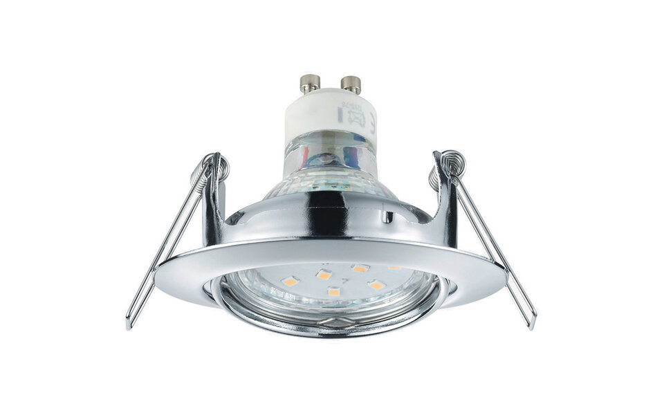 HLW LED LED Spot Set 6W - Kantelbare Ronde Inbouwspot Glans Chroom - GU10 Warm Wit