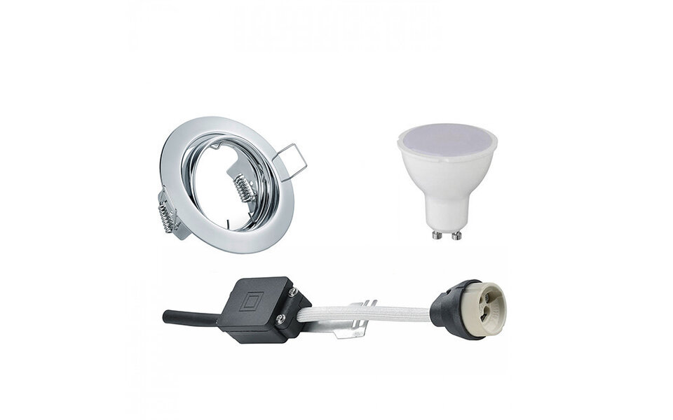 HLW LED LED Spot Set 6W - Kantelbare Ronde Inbouwspot GU10 Fitting Glans Chroom HLW LED LED Spot Set 6W - Kantelbare Ronde Inbouwspot GU10 Fitting Glans Chroom