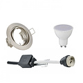 LED Spot Set 6W - Kantelbare Ronde Inbouwspot met GU10 Fitting, Mat Nikkel, Natuurlijk Wit
