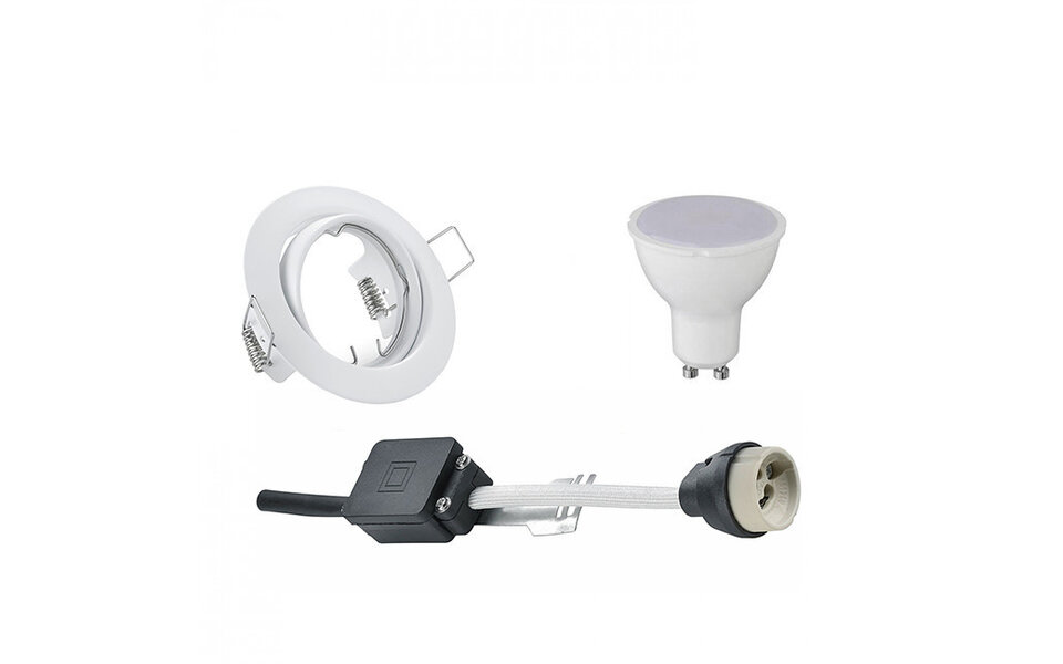 HLW LED LED Spot Set 6W - Kantelbare Ronde Inbouwspot Mat Wit - GU10 - Helder Koud Wit 6400K