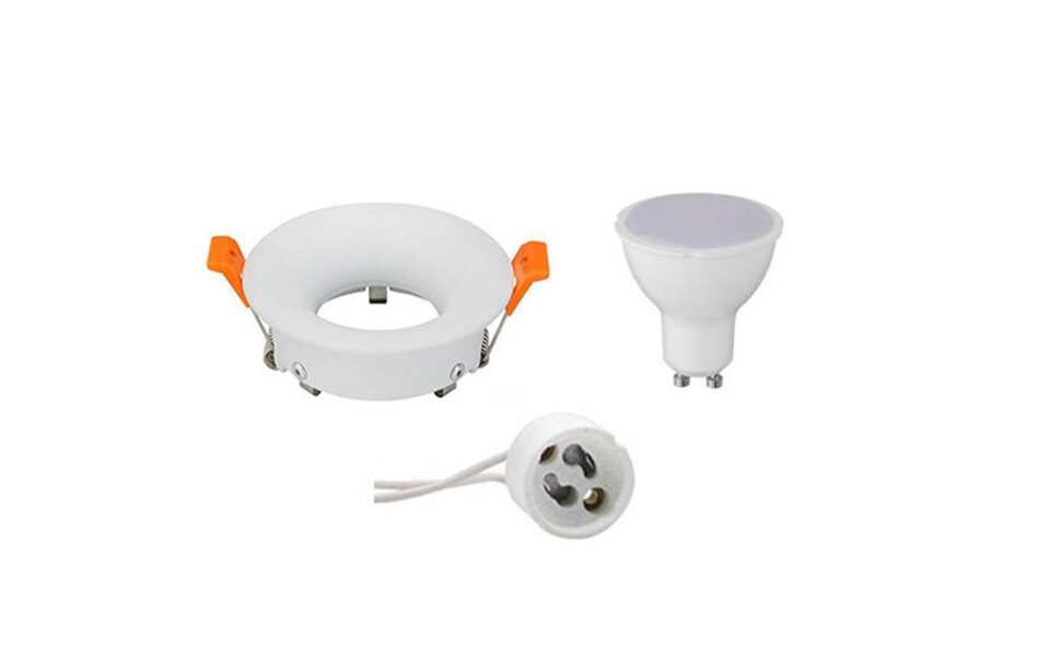 HLW LED 4W LED Spot Set - Ronde Inbouwspot Mat Wit GU10 Fitting Helder Koud Wit 6400K