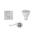 LED Spot Set - 4W Vierkante Inbouwspot IP65 Waterdicht - Mat Chroom, Warm Wit