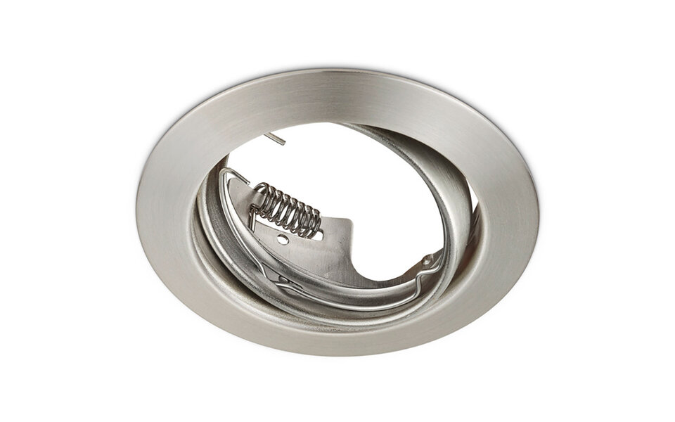 HLW LED LED Spot Set 4W - Tiltable Round Recessed Spotlight with GU10 Fitting, Matte Nickel, Warm White