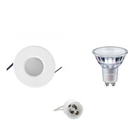 LED Spotlight Set Round Dimmable Recessed Spotlight IP65 GU10 Matte White LED Spotlight Set Round Dimmable Recessed Spotlight IP65 GU10 Matte White