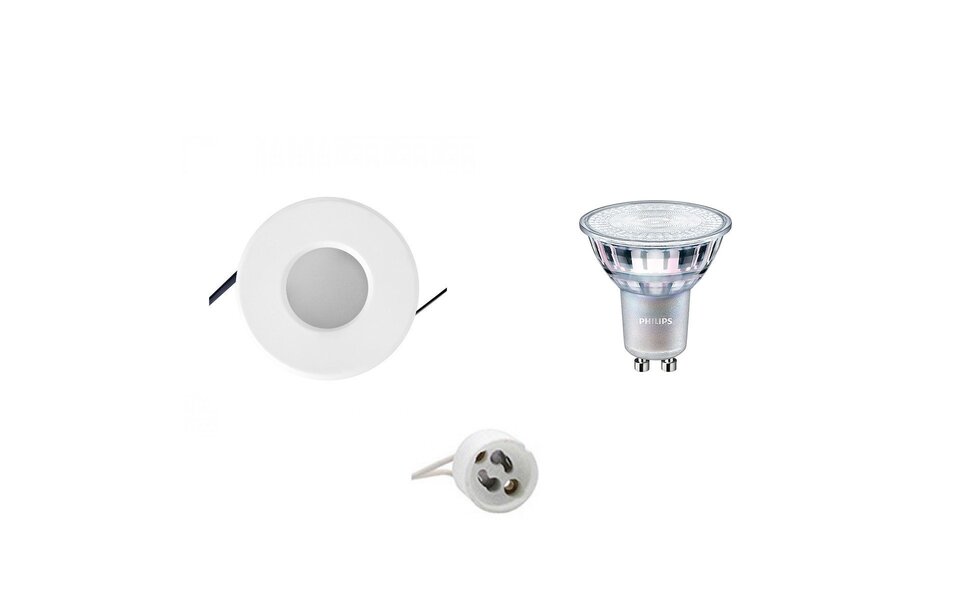 HLW LED LED Spot Set - Ronde Dimbare Inbouwspot IP65 - Mat Wit 3.7W Warm Wit