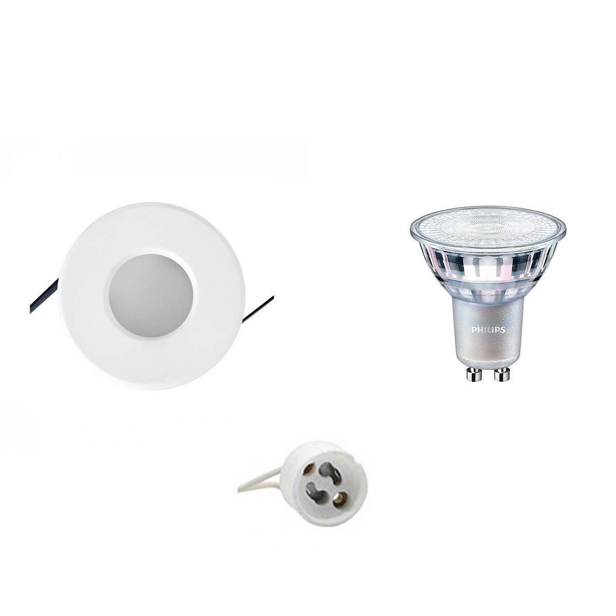 Processed Led Spot LED Spot Set – Round Dimmable Recessed Spotlight IP65, Matte White